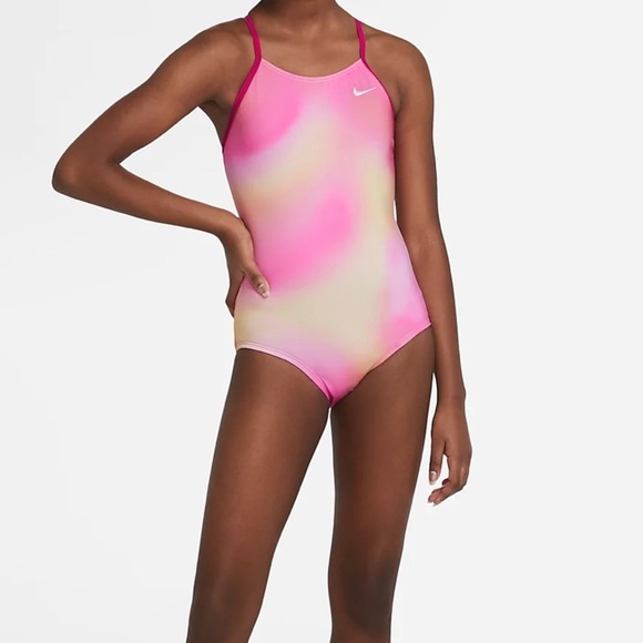Girls Nike Pink one piece swimsuit M - Picture 1 of 13
